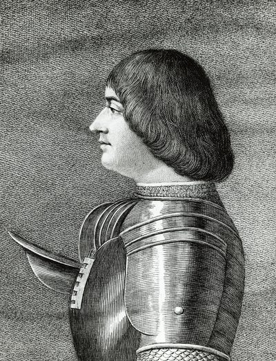Portræt af Ludovico Sforza, kendt som Il Moro (1452-1508), hertug af Milano, gravering af Walter Charles Mills