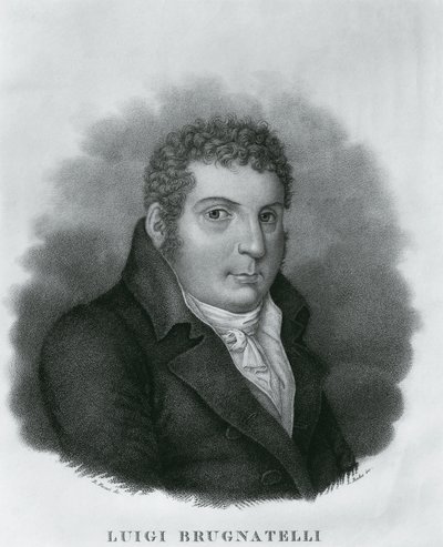 Portræt af Luigi Valentino Brugnatelli (1761-1818), italiensk kemiker og opfinder af galvanisering, ætsning af Luigi Rados (1773-1840) efter tegning af Roberto Focosi (1806-1862) af Walter Charles Mills