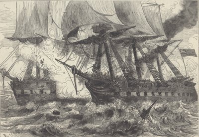 Sea Battle (litho) af Walter Charles Mills