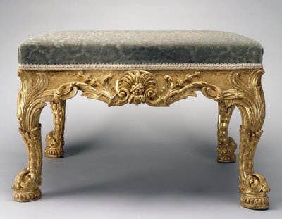 Taburet til Palm Room, Spencer House, London, ca. 1757 (kalktræ, forgyldning og polstring) af John (attr.to) Vardy