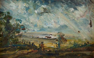 Plein Air Sketch of a Bay (olie på lærred) af John (manner of) Constable
