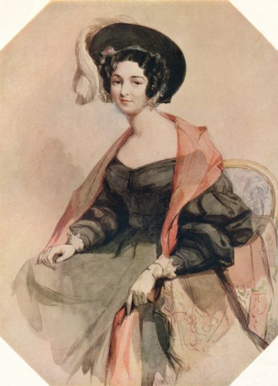 Portræt af en dame, c1855 af John Absolon