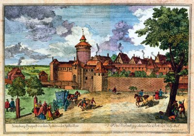 Hospitalsporten, Nürnberg, Tyskland, 17. eller 18. århundrede. af John Adam