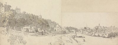 En by set fra bredden af en flod af John Alexander Gresse
