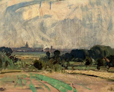 Near Nottingham (olie på lærred) af John Alfred Arnesby Brown