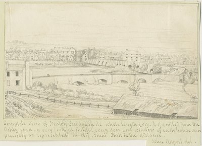 Burton-upon-Trent Bridge and Town: pentegning, 1817 af John Allport