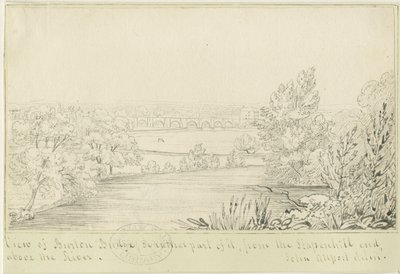 Burton-upon-Trent Bridge and Town: pentegning, nd [c 1817] (tegning) af John Allport