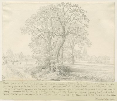 Lichfield - Udsigt over Stowe Pool: pentegning, nd [1826] (tegning) af John Allport