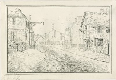 Rugeley Town - Wolseley Bridge to the Lichfield Road: pen- og blæktegning, nd [1814] af John Allport