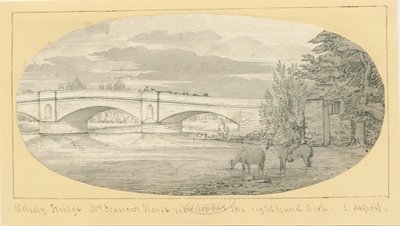 Wolseley Bridge: pen og vask tegning, nd [1799-1854] (tegning) af John Allport