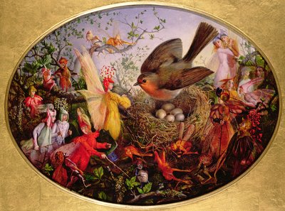 Pik Robin forsvarer sin rede af John Anster Fitzgerald