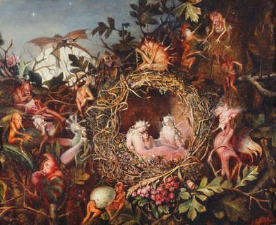 Feer i en fuglerede, ca. 1860 af John Anster Fitzgerald