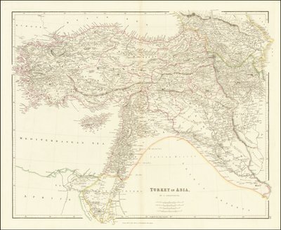 1840-kort over Tyrkiet i Asien af John Arrowsmith