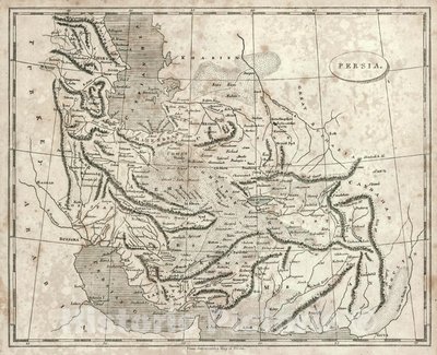 Arrowsmiths kort over Persien, 1819 af John Arrowsmith