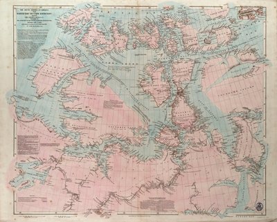 Amerikas arktiske kyster fra Baffin Bay til Cape Bathurst, med angivelse af de kyster og floder, der blev udforsket af officererne på de forskellige britiske ekspeditioner mellem 1818 og 1859. af John Arrowsmith