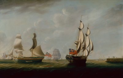 To engelske Collier Brigger off Whitby med andre forsendelser (olie på lærred) af John Askew