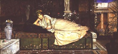 En klassisk dame i et interiør af John Atkinson Grimshaw