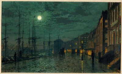 City Docks af Moonlight af John Atkinson Grimshaw