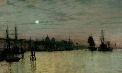 Greenwich, Half Tide, 1884 af John Atkinson Grimshaw