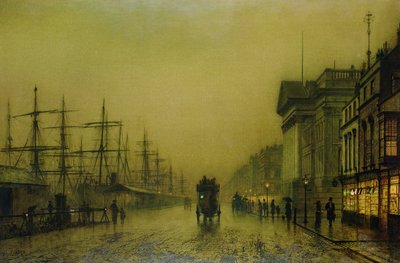 Liverpool Docks Customs House og Salthouse Docks, Liverpool af John Atkinson Grimshaw