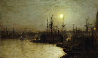 Night Toil, Billingsgate Wharf, af John Atkinson Grimshaw