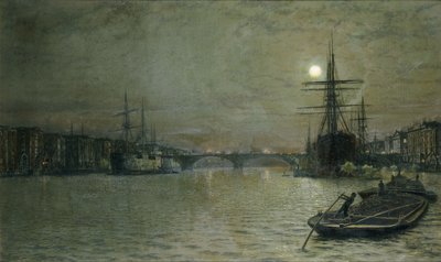 The Pool and London Bridge at Night, 1884 af John Atkinson Grimshaw