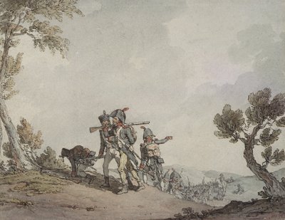 franske soldater i marts af John Augustus Atkinson