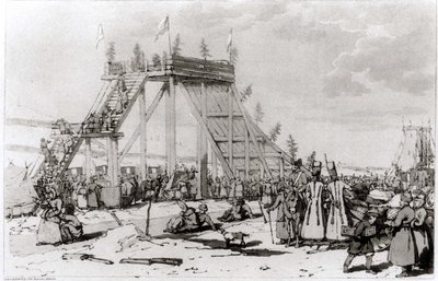 Ice Hills, fra "A Picturesque Representation of the Manners, Customs and Amusements of the Russians" af John Atkinson og James Walker, udgivet i 1804 af John Augustus Atkinson