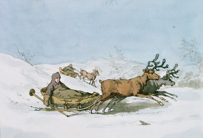 Lapland Slæde, 1803 af John Augustus Atkinson