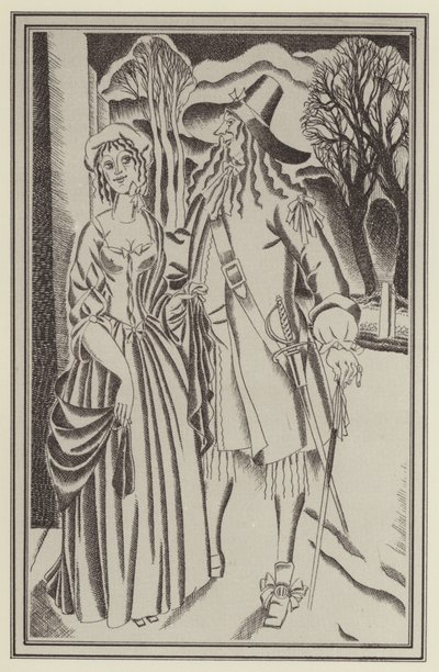 Illustration til Moll Flanders af Daniel Defoe (litho) af John Austen