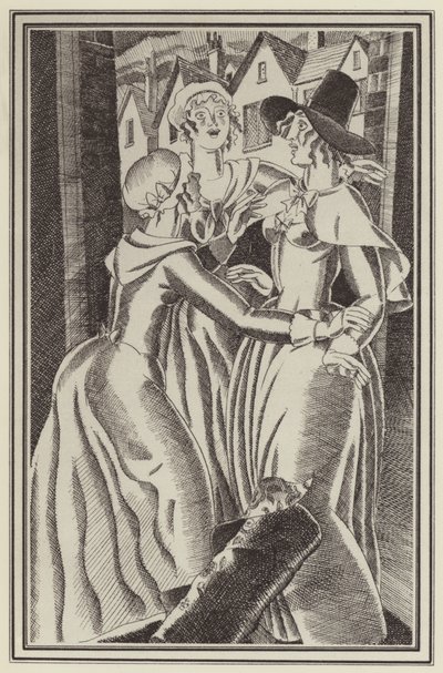 Illustration til Moll Flanders af Daniel Defoe (litho) af John Austen