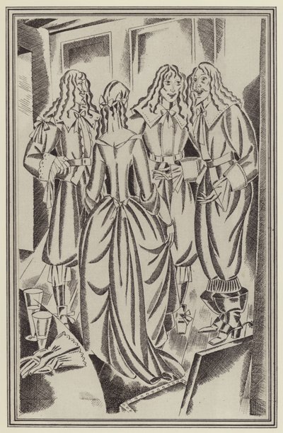 Illustration til Moll Flanders af Daniel Defoe (litho) af John Austen
