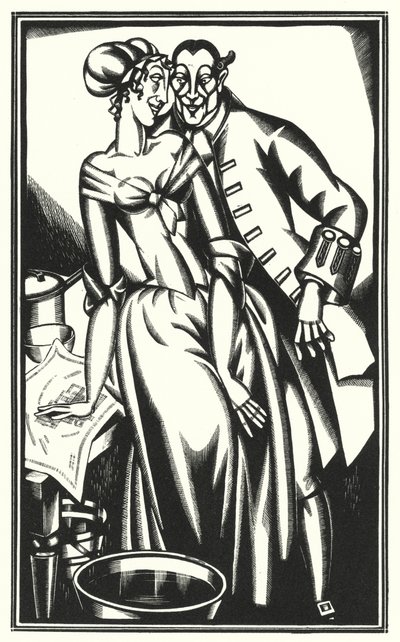 Illustration til Tristram Shandy af Laurence Sterne (litho) af John Austen