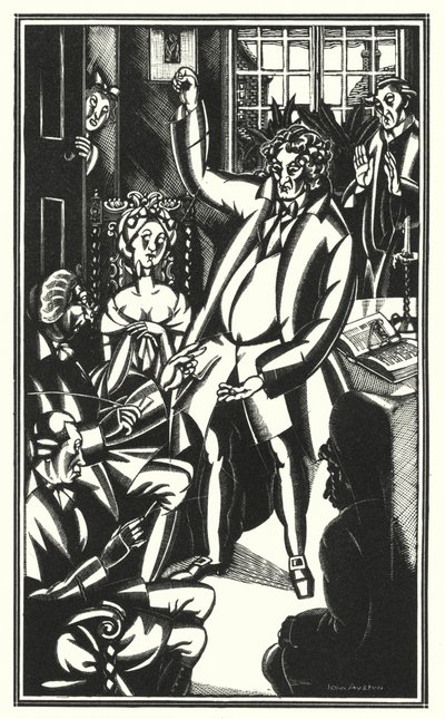 Illustration til Tristram Shandy af Laurence Sterne (litho) af John Austen