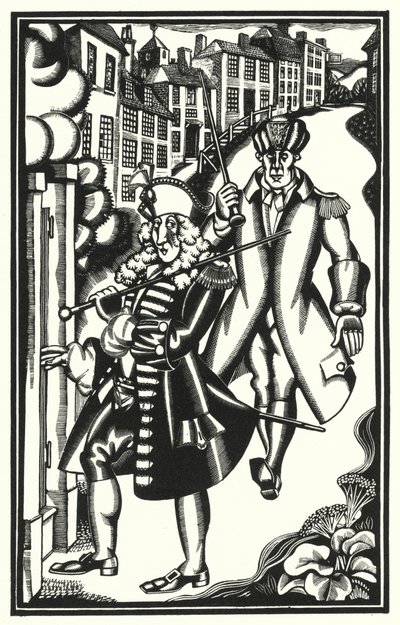 Illustration til Tristram Shandy af Laurence Sterne (litho) af John Austen