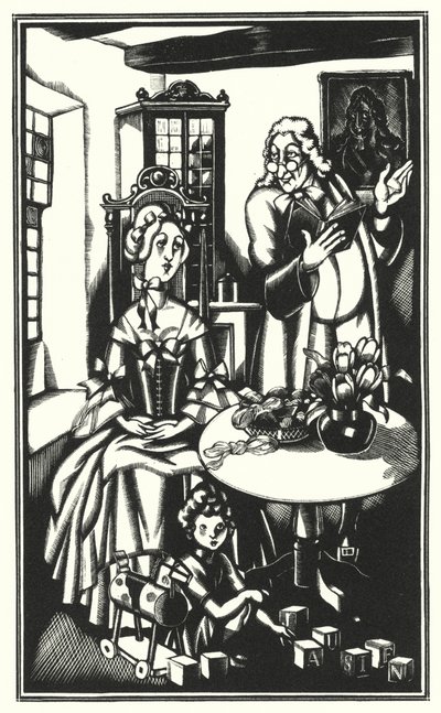 Illustration til Tristram Shandy af Laurence Sterne (litho) af John Austen