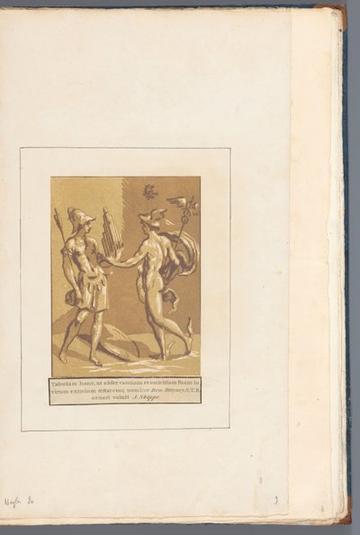 Mercury giver Minerva en panflut Til sine venner og til hver (...) (serietitel på objekt) af John B. Skippe