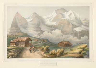 Udsigt over Jungfrau fra Wengernalp af John Bachmann