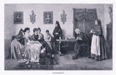 Catechising, fra The Magazine of Art 1893, Cassell and Company af John Bagnold Burgess