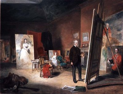Portræt af Sir Francis Grant ved et staffeli af John Ballantyne