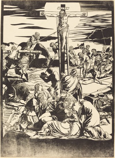 Korsfæstelsen [midterplade] af John Baptist Jackson after Jacopo Tintoretto