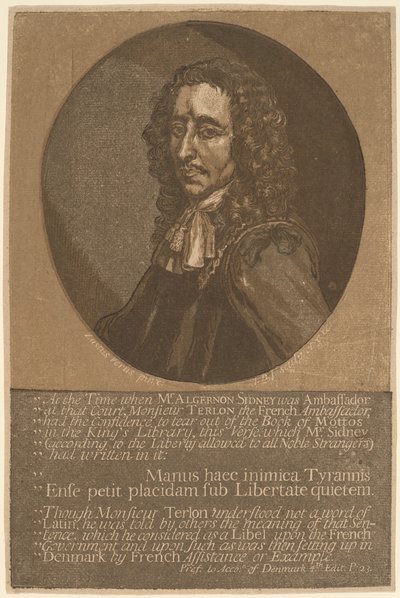 Algernon Sidney af John Baptist Jackson, after Justus van Verus