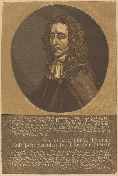 Algernon Sidney af John Baptist Jackson after Justus van Verus