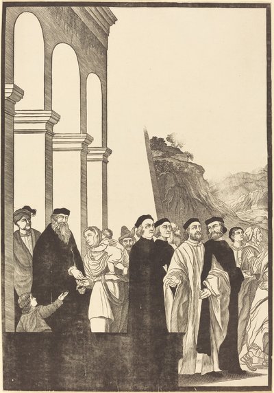 Præsentation af jomfruen i templet [venstre plade] af John Baptist Jackson after Titian