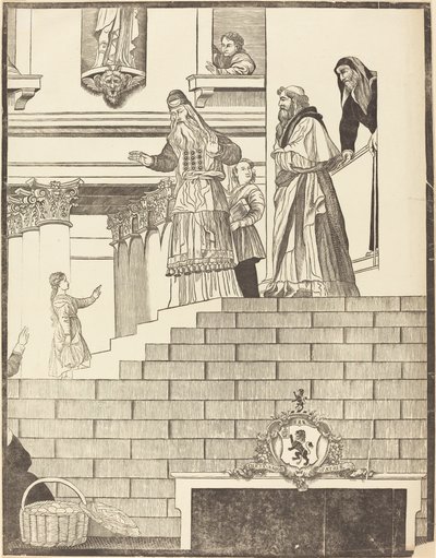 Præsentation af jomfruen i templet [højre plade] af John Baptist Jackson after Titian