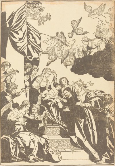 Sankt Catherines mystiske ægteskab af John Baptist Jackson after Veronese