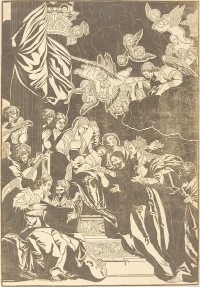 Sankt Catherines mystiske ægteskab af John Baptist Jackson after Veronese
