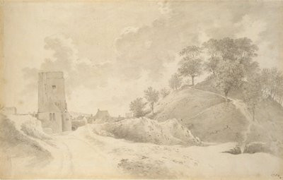 Oxford Castle og Castle Mound, 27. maj 1784 af John Baptist Malchair