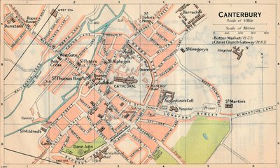 Canterbury, det 20. århundrede af John Bartholomew