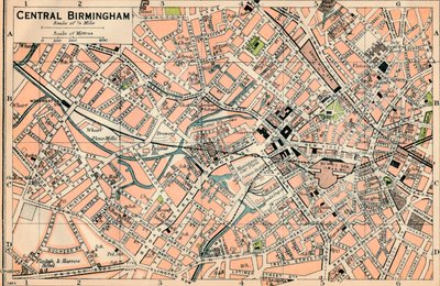 Central Birmingham, c20th Century af John Bartholomew